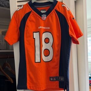 Nike Kids Orange and Navy Peyton Manning Jersey